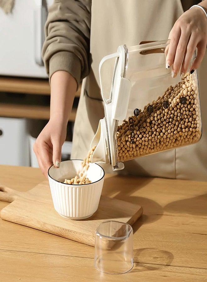 WINIAER Airtight Rice Storage Container with Measuring Cup, 3 to 5 lbs Cereal Dry Food Containers Dispenser, Pet Dog Cat Food Container Box, BPA Free Clear Plastic Containers - Image 2